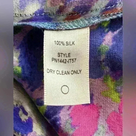 Presley Skye Silk Watercolor Dot Faux Wrap Dress Size PXXS - Picture 13 of 15